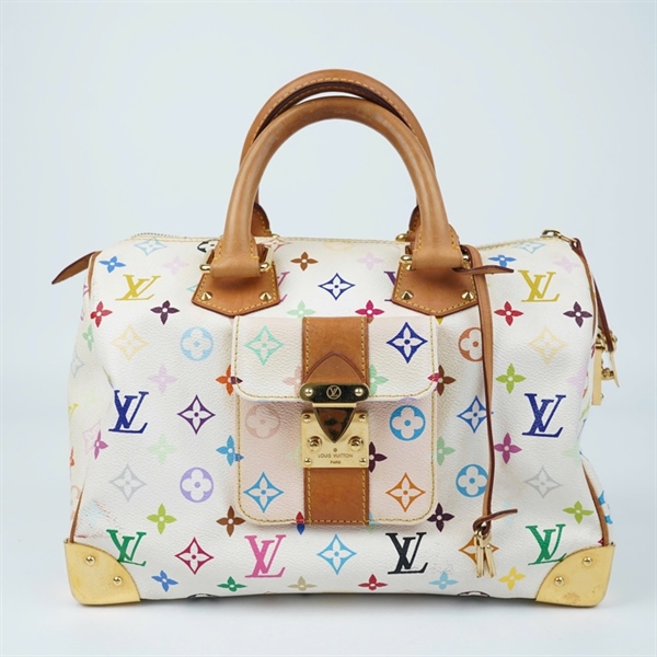 Túi LV Speedy trắng họa tiết Multicolor sz31 +