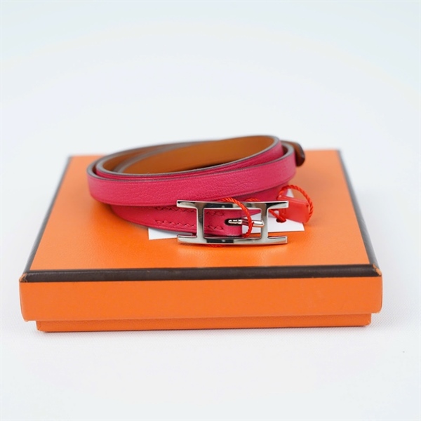 Thắt lưng Hermes hồng đậm sz0.8x70 +