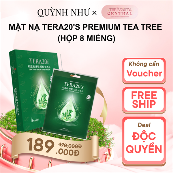 Mặt Nạ TERA20's Premium Tea Tree Ampoule Sheet Mask 30ml (Hộp 8 Miếng)