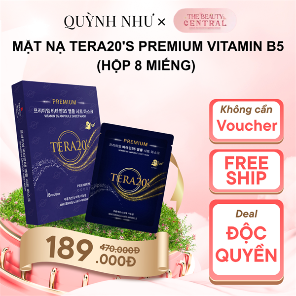 Mặt Nạ TERA20's Premium Vitamin B5 Ampoule Sheet Mask 30ml (Hộp 8 Miếng)
