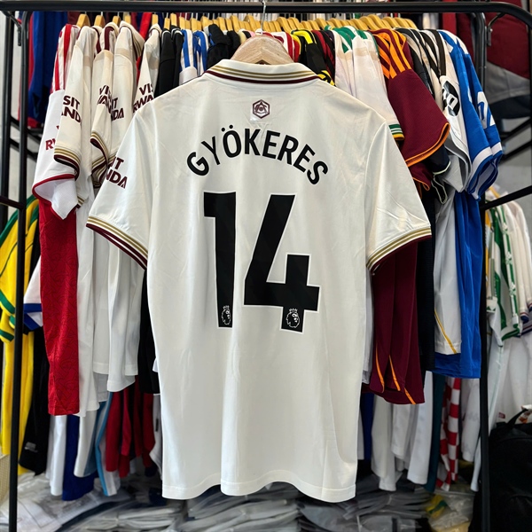 Áo bóng đá retro Arsenal 2025/2026 TRẮNG In Gyokeres-14 vải Cotton Polyester nguyên tem