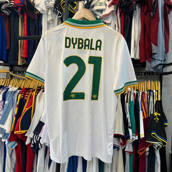 Áo bóng đá retro Roma 2025/2026 trắng In DYBALA-21 vải Cotton Polyester nguyên tem