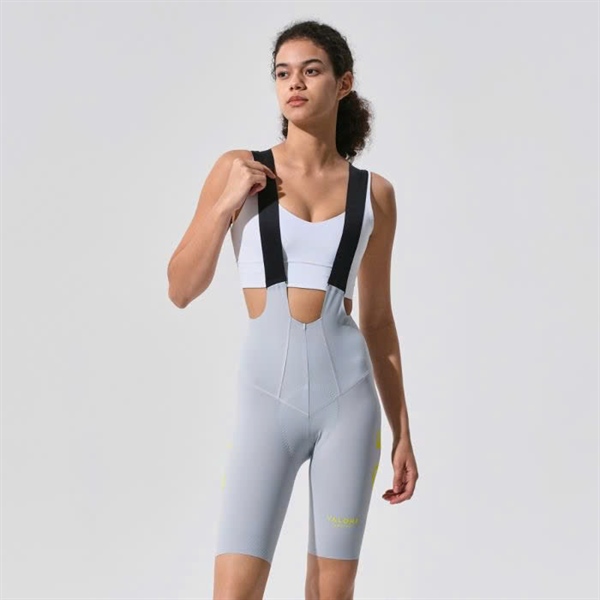 Quần Yếm Đạp Xe Nuova Luna Bib Pants Light Gray WOMEN chính hãng Valore Monton đường dài 200km chất liệu nhập khẩu Itali