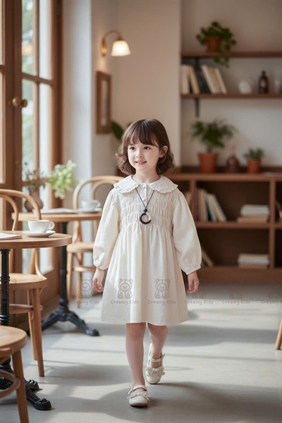 Váy cổ bèo vòng gỗ Leah A487