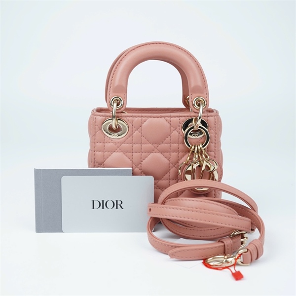 Túi Dior Lady mini hồng (10-MA-1222) sz12 (L-N) KG+