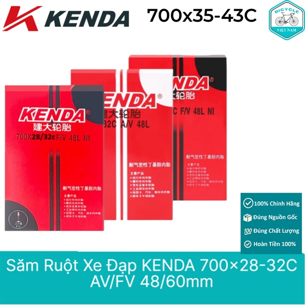 Săm Ruột Xe Đạp Kenda 700x28-32C AV/FV 48/60mm – Cao Su Tổng Hợp Bền Bỉ – Chính Hãng