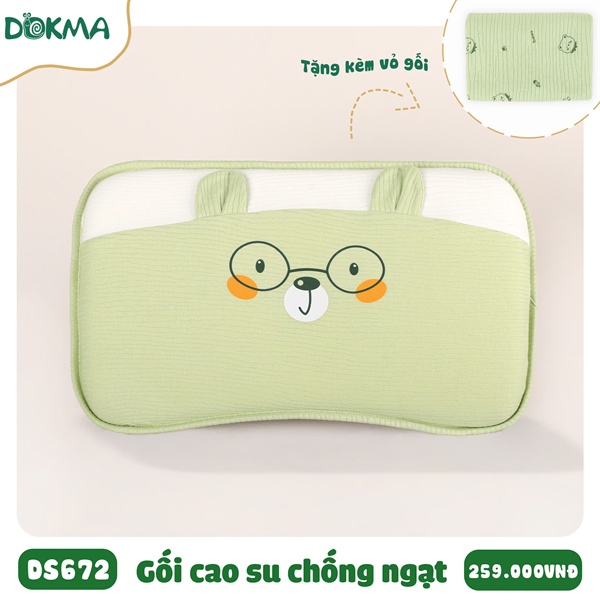 Gối cao su chữ B kèm vỏ gối