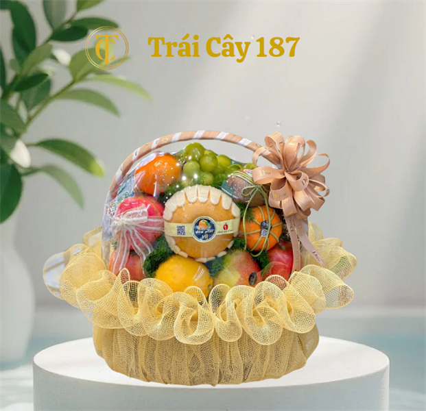 Giỏ Trái Cây Nhập Khẩu Tone Vàng