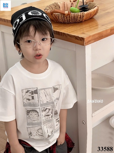 33588-Áo thun BBN trắng LUFFY