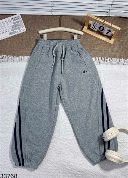 33768- Quần jogger Alo xám kẻ xanh