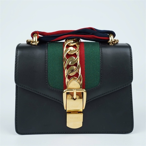 Túi GG Sylvie đen (431666-493075) sz18 (TL) KG+