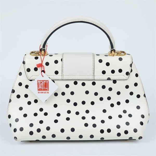 Túi D&G trắng chấm bi đen sz25 (TL) KG+
