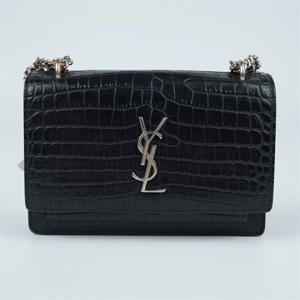 Túi YSL đen dập vân sz17 (TL) KG+