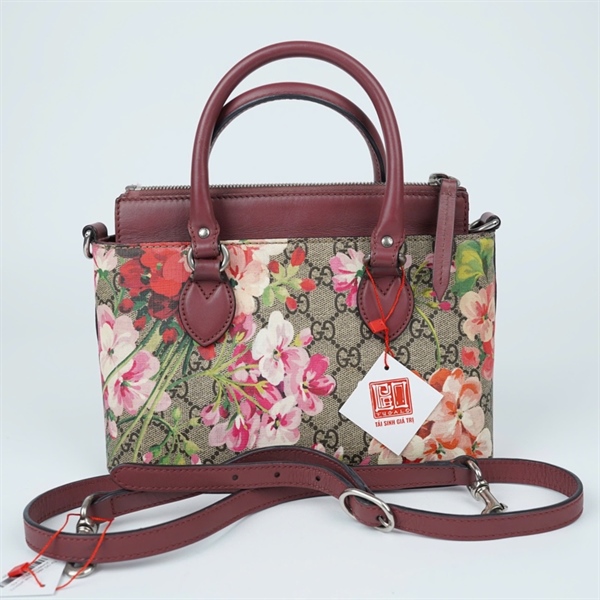 Túi GG xám in hoa (453177-204991) sz23 (TL) KG+