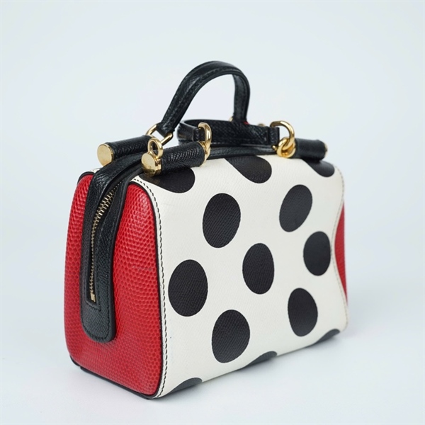 Túi D&G trắng chấm bi đen sz15 (TL) KG+