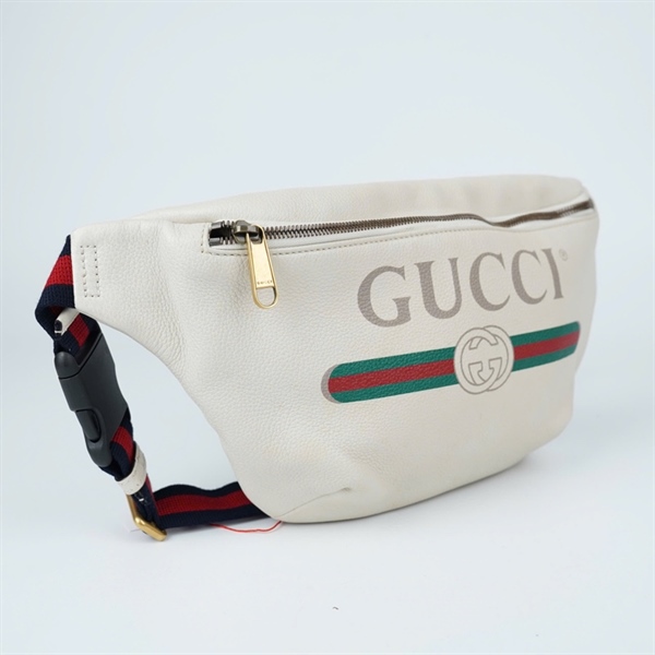 Túi GG Bumbag trắng (493869-525040) sz23x38 (TL) KG+