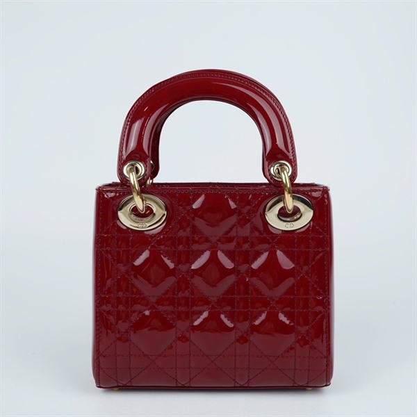 Túi Dior Lady đỏ bóng (15-BO-1117) szmini (HT)+