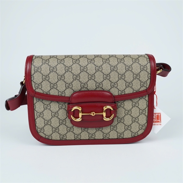 Túi GG 1955 xám viền đỏ (602204-498879) sz25 (TL) KG+