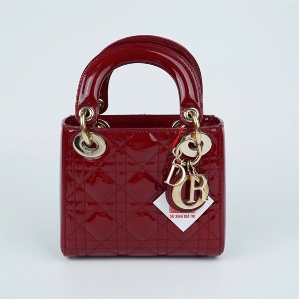 Túi Dior Lady đỏ bóng (15-BO-1117) szmini (HT)+