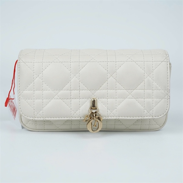 Túi Dior Talk Phone trắng (86-MA-0254) sz18 (TL) KG+