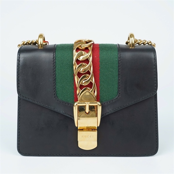 Túi GG Sylvie đen (431666-493075) sz19 (TL) KG+