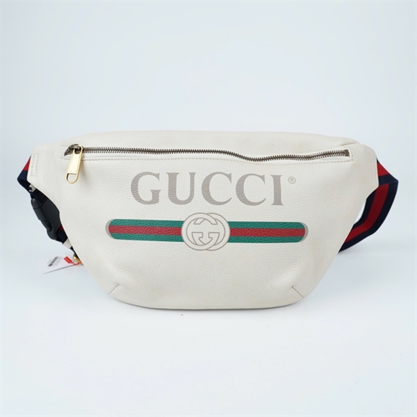 Túi GG Bumbag trắng (493869-525040) sz23x38 (TL) KG+