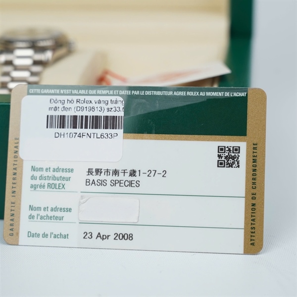 Đồng hồ Rolex vàng trắng mặt đen (D919813) sz33.5 (HC) KG+