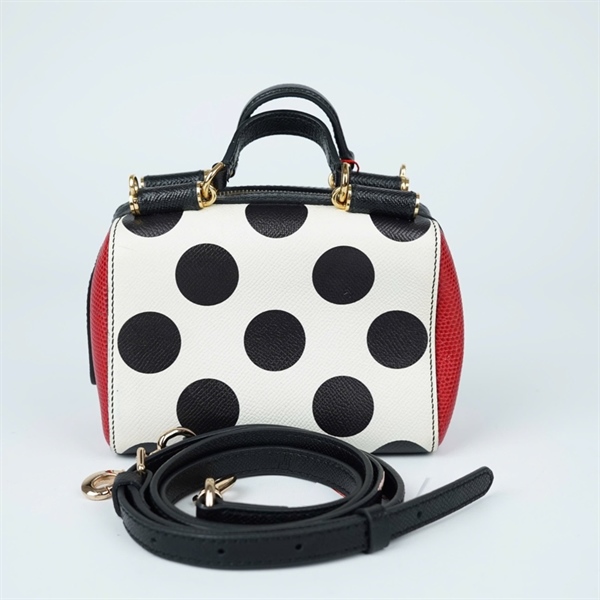 Túi D&G trắng chấm bi đen sz15 (TL) KG+