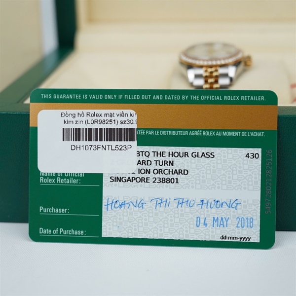 Đồng hồ Rolex mặt viền kim-kim zin (L0R98251) sz30.9 (HC) KG+