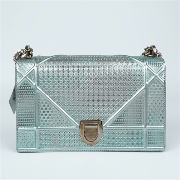 Túi Dior Diorama xanh mint nhũ ánh bạc (09-BO-0145) sz25 (TL) KG+