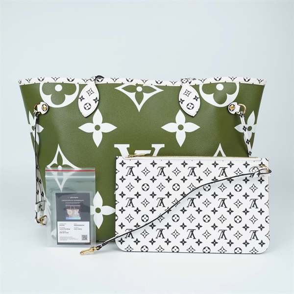 Túi LV Neverfull xanh-nude kèm ví sz32-44 (TL) KG+