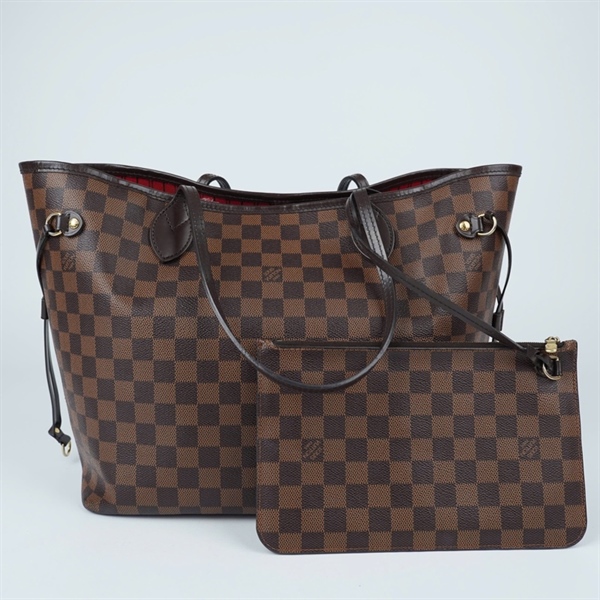 Túi LV Neverfull ô vuông nâu kèm ví sz32x45 (L-N) KG+