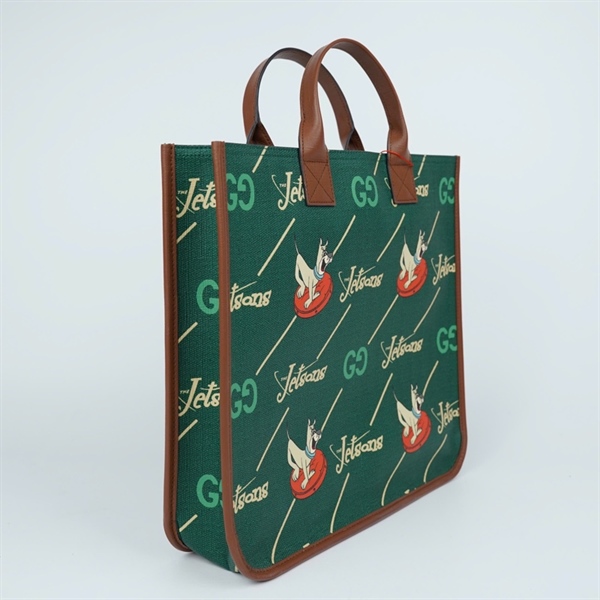 Túi GG Tote xanh in hình (550763-527066) sz33 (TL) KG+