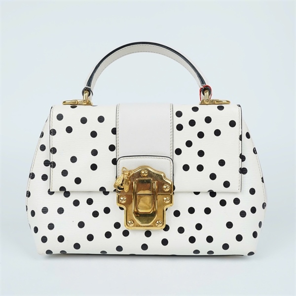 Túi D&G trắng chấm bi đen sz25 (TL) KG+