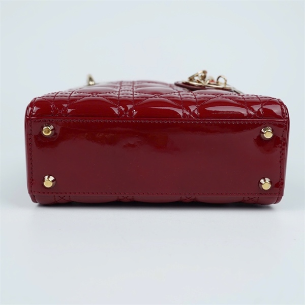 Túi Dior Lady đỏ bóng (15-BO-1117) szmini (HT)+