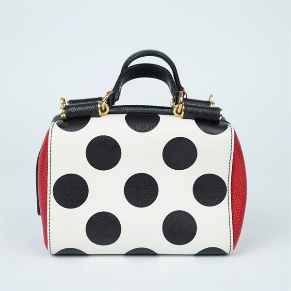 Túi D&G trắng chấm bi đen sz15 (TL) KG+