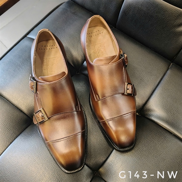 Giày Double Monkstrap Mũi Vuông