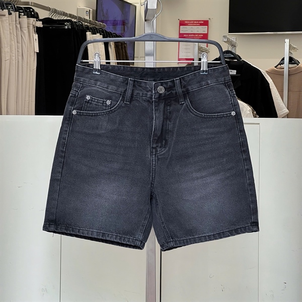 Quần Jean short Cotton ống đứng màu xám 1139.2