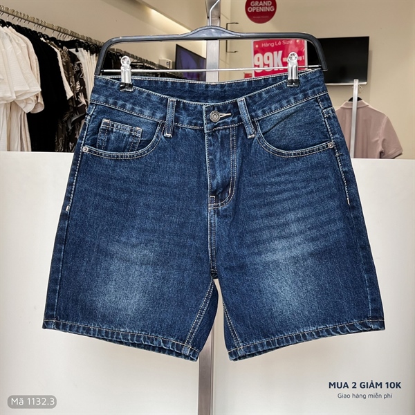 Quần Jean short Cotton ống đứng màu xanh đậm 1142.4 (1147.1)