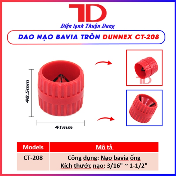 Dao nạo bavia tròn Dunnex CT-208, 3/16 ~ 1-1/2" (5-38mm), bằng nhựa (thùng 100 cái)