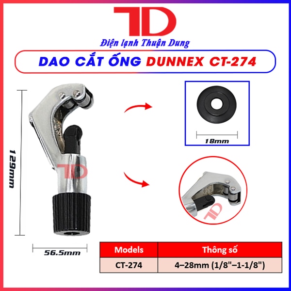 BN - DAO CẮT ỐNG ĐỒNG DUNNEX, MODEL CT-274 - kèm lưỡi (thùng 50 cái)
