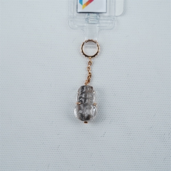 Charm cụ Tỳ Hưu ưu linh mini bọc vàng (335338)+