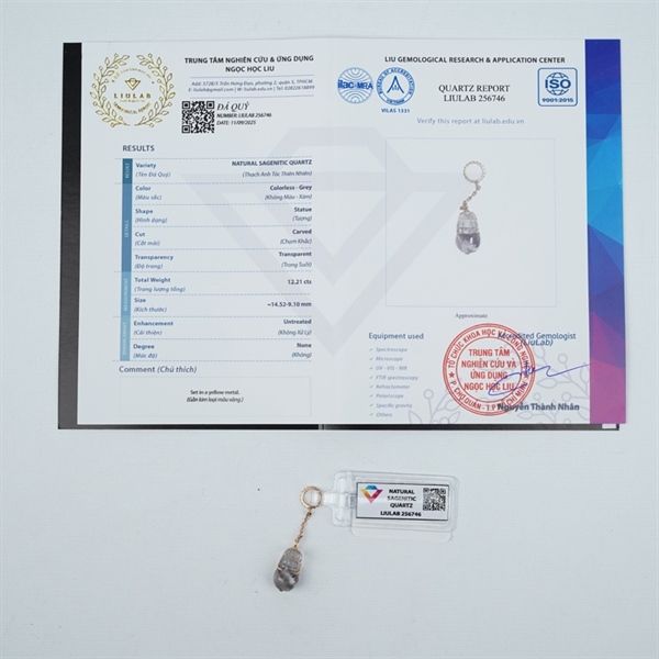 Charm cụ Tỳ Hưu ưu linh mini bọc vàng (256746)+