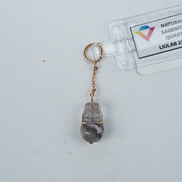 Charm cụ Tỳ Hưu ưu linh mini bọc vàng (256746)+