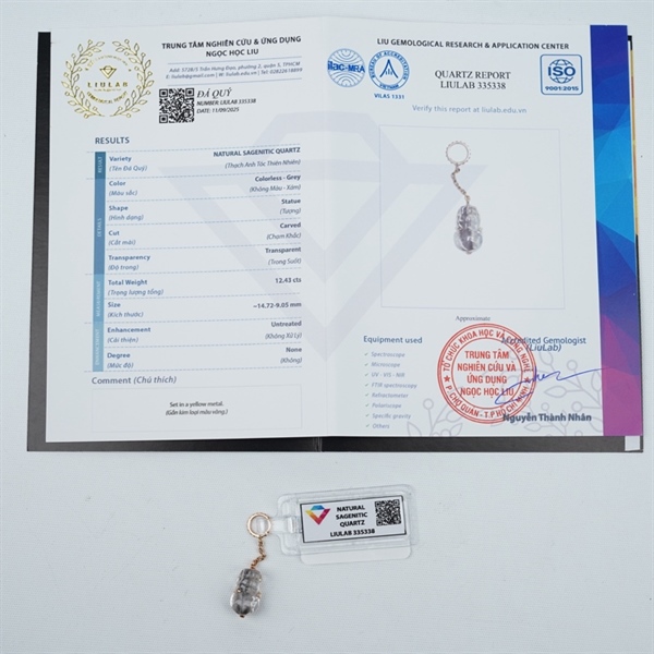 Charm cụ Tỳ Hưu ưu linh mini bọc vàng (335338)+
