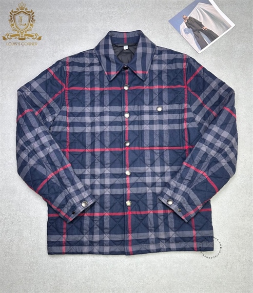 Áo khoác Burberry vân chám navy grey