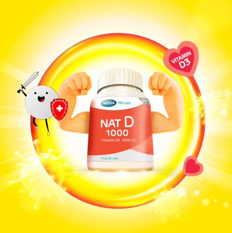 Bổ Sung Vitamin D3 NAT D 1000 (60V/Lọ)