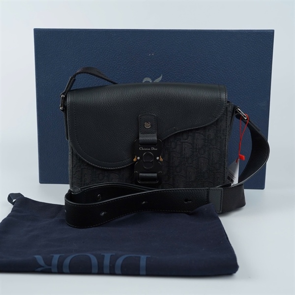 Túi Dior Saddle Canvas xanh đen 01-BO-1203 sz 23cm KG+