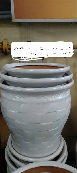 Chậu cây sứ nhỏ - Lọ hoa - Hoa Lụa Vân Vượng