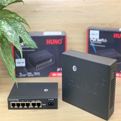 Switch Poe HUNO HN-1004P 100MB (màu đen)
